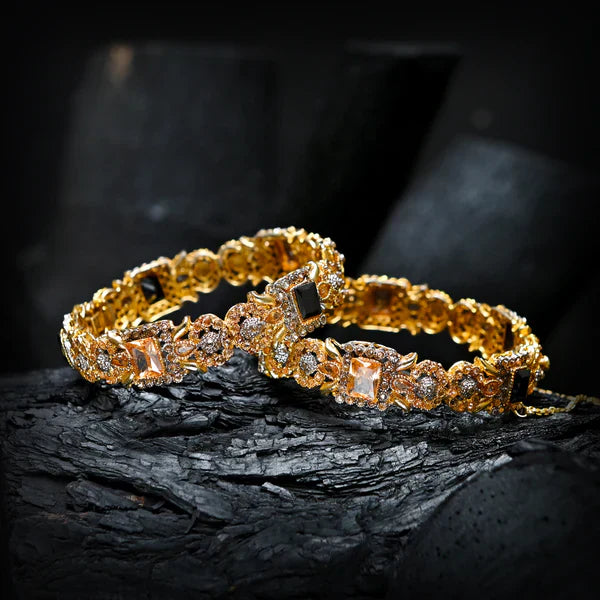 0   Enchanting Quartz (Gold Plated) Bangles