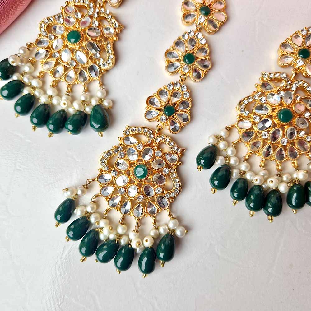 Kiran Earrings and Teeka Set