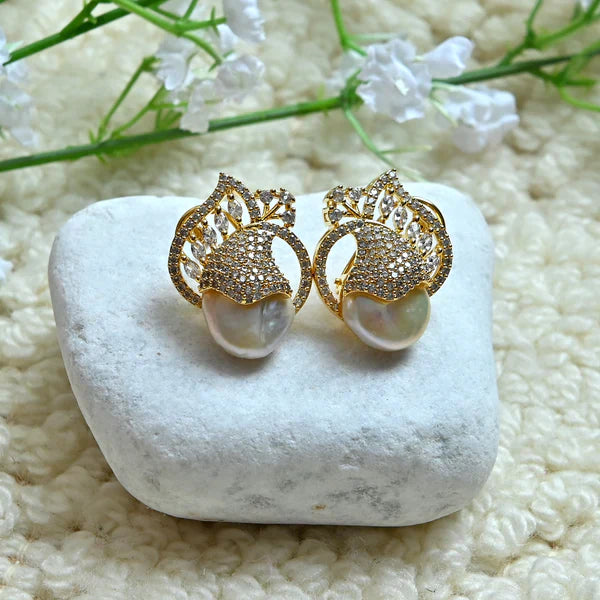 Leaf Crystals Tops (Real Mother of Pearl with Gold Plating) - T17